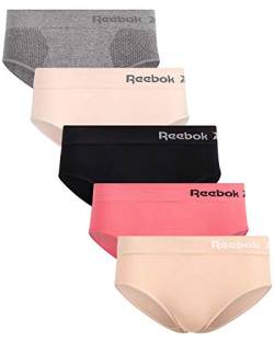 Reebok Womens Seamless Hipster Panties 5-Pack, Size Small, Black/Nude/Hot Pink/Pink Rose/Grey von Reebok