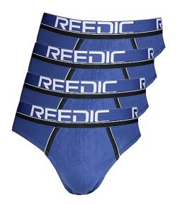 Reedic Baumwoll-Slip im 4er Pack, Größe Medium (M), Farbe je 4X blau von Reedic