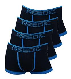 Reedic Herren Boxershorts, Baumwolle, 4er Pack, Größe Medium (M), Farbe je 4X dunkelblau von Reedic