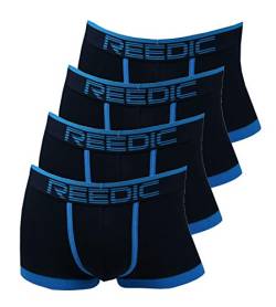 Reedic Herren Boxershorts, Baumwolle, 4er Pack, Größe X-Large (XL), Farbe je 4X dunkelblau von Reedic