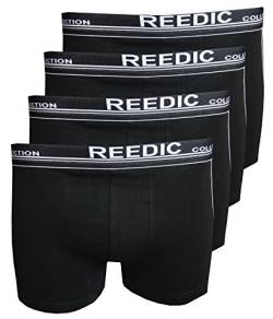 Reedic Herren Boxershorts, Baumwolle, 4er Pack, Größe X-Large (XL), Farbe je 4X schwarz von Reedic