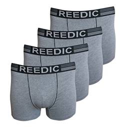 Reedic Herren Boxershorts, Baumwolle, 4er Pack, Größe XXX-Large (3XL), Farbe je 4X grau von Reedic