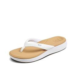 Reef Damen Cushion Cloud Flipflop, White/Tan, 42.5 EU von Reef