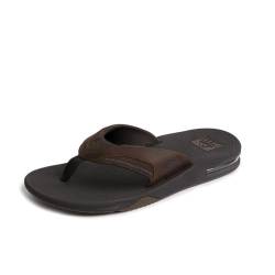 Reef Mens Leather Fanning Fashion casual Flip-Flop, Dark Brown, 10 UK von Reef