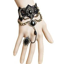 Ehepaar Ringe Eine Spitze Charming Black Ring Charming Kette Breite Ringe Damen (Multicolor-b, One Size) von Reepetty
