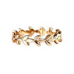 Hochzeitkissen Für Ringe Rose Kupfer Geschenk Ring Gold Wunderschöne Rebe Mode Ring Blatt Ring Ringe Ringe Kleine Finger (Gold, 6) von Reepetty