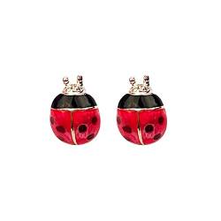 Ohrringe Damen Klassische Ohrringe Rote Tropfen-Ohrringe Niedliche Tier-Ohrringe Emaille-geölte Ohrringe Ohrringe Sonne Und Mond (Red #7, One Size) von Reepetty