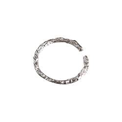 Reepetty Damenring Herz S925 Sterling Silber Persönlichkeit Öffnung Verstellbarer Ring weiblicher Zeigefinger Ring einfachen Stil Ring Zedernholz Ringe (Silver-7, One Size) von Reepetty