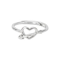 Reepetty Persönlichkeits-Liebesring, einfaches und filigranes Design, geeignet für alle Gelegenheiten Damen Ring (d-Silver, One Size) von Reepetty