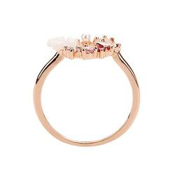 Reepetty Schmetterlings-Blumen-Roségold-Ring, einfaches und zartes Design, geeignet für alle Gelegenheiten Herz Ringe Frauen (Rose Gold-G, One Size) von Reepetty