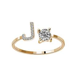 Reepetty Vintage Rings 26 Briefe Frauen modische Eröffnungsring mit Diamanten Der Ringe Merchandise (J, One Size) von Reepetty