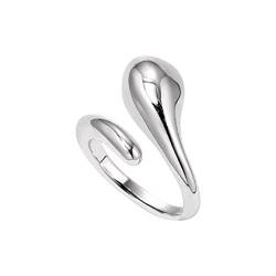 Reepetty verstellbare Ringe Modeschmuck Silber Edelstahl Schmuck Ringe Frauen Jutebeutel Der Ringe (Silver-E, One Size) von Reepetty