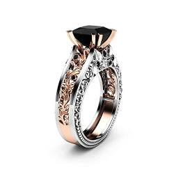 Ringe Feder Mode Farbe Hochzeit Gold Blumenring Rose Frauen Trennung Verlobungsringe Split Rings (10, 10) von Reepetty