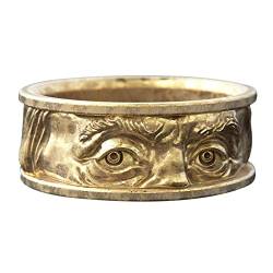 Ringelshirts Gaze Ring Geprägte Augen, die heiße kreative Ringschmucksachen, gravierte personalisierte Augen, amerikanische europäische und doppelte Fingerringe Extensions Ringe (Gold, 9) von Reepetty