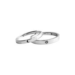 Viele Ringe Set Ring-Strass-Inlay Ring Damenöffnung und einfaches Set großzügige Pärchen Ringe Gelb Damen (B-Silver, One Size) von Reepetty