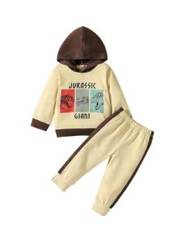 Refein kinder Baby Junge Bekleidung Dinosaurier Langarm Kapuzenpullover Top Cuff Hosen jogginganzug Kleinkind Outfit Set von Refein