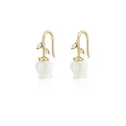 Reffeer 925 Sterling Silber Blumen-Ohrringe für Damen und Mädchen, Blumen-Tropfen-Ohrringe (B-18K Gold Plated) von Reffeer
