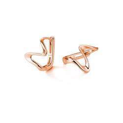 Reffeer 925 Sterling Silber Ocean Wave Creolen Huggies für Frauen Mädchen Kleine Creolen Minimalistische Ohrringe (C-Rose Gold Plated) von Reffeer