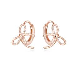 Reffeer Solide 925 Sterling Silber Schleife Creolen Huggies für Frauen MädchenBowknot Creolen Kleine Ohrringe (C-Rose Gold Plated) von Reffeer