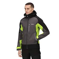 Regatta Herren Softshelljacke Hewitts VII Dark Grey/Black/Bright Kiwi IHC - XXXL von Regatta