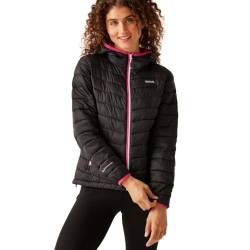 Regatta Damen Women's Hooded Jacket Hillpack II Kapuzenmantel, gepolstert, verstaubar, Schwarz (PPotn), 36 von Regatta