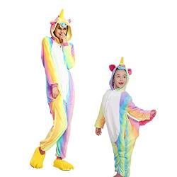 Einhorn Kostüm Pyjama Pegasus Onesie Overall für Männer, Frauen, Kinder Halloween Party Onsie Overall Nachthemd Nachtwäsche Regenbogen Pegasus S von Regenboghorn