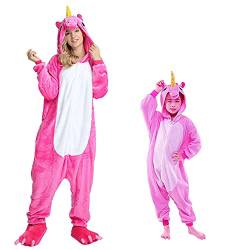 Regenboghorn Einhorn Kostüm Pyjama Pegasus Onesie Overall für Männer, Frauen, Kinder Halloween Party Onsie Overall Nachthemd Nachtwäsche Rosa Pegasus S von Regenboghorn