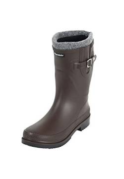 Regenliebe Damen Gummistiefel Pfütze-W warm gefüttert halbhoher Regenstiefel, Farbe:braun, Größe:38 EU von Regenliebe