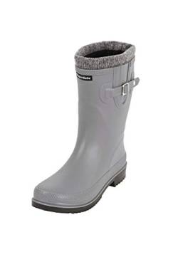 Regenliebe Damen Gummistiefel Pfütze-W warm gefüttert halbhoher Regenstiefel, Farbe:grau, Größe:38 EU von Regenliebe