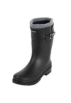 Regenliebe Damen Gummistiefel Pfütze-W warm gefüttert halbhoher Regenstiefel, Farbe:schwarz, Größe:37 EU von Regenliebe