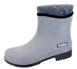 Regenliebe Damen Gummistiefel Pfützenqueen W warm gefüttert Kurzschaft, Farbe:grau, Größe:39 EU von Regenliebe