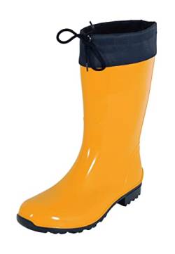 Regenliebe Damen Gummistiefel de Fieselregen Regenstiefel Langschaft, Farbe:gelb, Größe:42 EU von Regenliebe