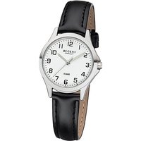 Regent Quarzuhr Regent Leder Damen Uhr 2112418 Analog, Damenuhr Lederarmband schwarz, rundes Gehäuse, klein (ca. 29mm) von Regent