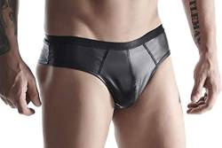 Regnes Fetish Planet Blickdichter Herren Slip schwarz dehnbar aus Wetlook Material mit Gummibund dehnbar Männer Dessous M von Regnes Fetish Planet