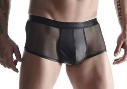 Regnes Fetish Planet Männer Netz Short aus Wetlook Material schwarz transparent Herren Unterwäsche Boxershort dehnbar mit Gummibund L von Regnes Fetish Planet