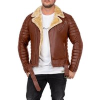 Reichstadt Lederjacke Herren Bikerjacke RS008LUX (1-St) mit Rippenmuster von Reichstadt