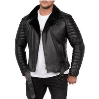 Reichstadt Lederjacke Herren Bikerjacke RS008LUX (1-St) mit Rippenmuster von Reichstadt