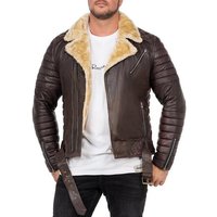 Reichstadt Lederjacke Herren Bikerjacke RS008LUX (1-St) mit Rippenmuster von Reichstadt