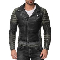 Reichstadt Lederjacke Herren Echtleder-und Kunstleder Jacke RS001 (1-St) im Bikerstyle LIMITED EDITION von Reichstadt