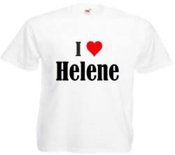 Damen T-Shirt I Love Helene Größe 2XL Farbe Weiss Druck Schwarz von Reifen-Markt