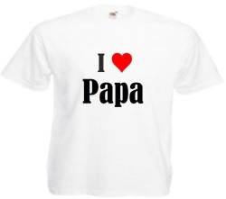 Kinder T-Shirt I Love Papa Größe 164 Farbe Weiss Druck Schwarz von Reifen-Markt