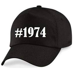 Reifen-Markt Base Cap Hashtag #1974 Größe Uni Farbe Schwarz Druck Weiss von Reifen-Markt