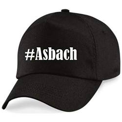 Reifen-Markt Base Cap Hashtag #Asbach Größe Uni Farbe Schwarz Druck Weiss von Reifen-Markt