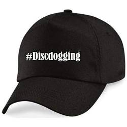 Reifen-Markt Base Cap Hashtag #Discdogging Größe Uni Farbe Schwarz Druck Weiss von Reifen-Markt