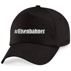 Reifen-Markt Base Cap Hashtag #Eisenbahner Größe Uni Farbe Schwarz Druck Weiss von Reifen-Markt