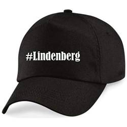 Reifen-Markt Base Cap Hashtag #Lindenberg Größe Uni Farbe Schwarz Druck Weiss von Reifen-Markt
