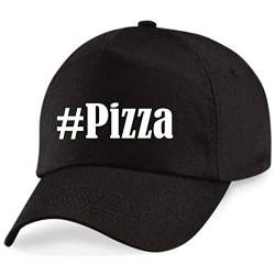 Reifen-Markt Base Cap Hashtag #Pizza Größe Uni Farbe Schwarz Druck Weiss von Reifen-Markt