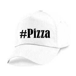 Reifen-Markt Base Cap Hashtag #Pizza Größe Uni Farbe Weiss Druck Schwarz von Reifen-Markt