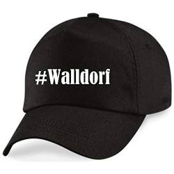 Reifen-Markt Base Cap Hashtag #Walldorf Größe Uni Farbe Schwarz Druck Weiss von Reifen-Markt