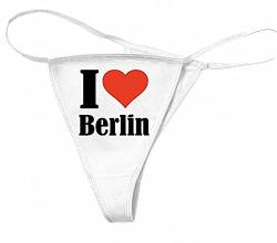 Reifen-Markt Damen String-Tanga I Love Berlin Größe M Farbe Weiss Druck Schwarz von Reifen-Markt